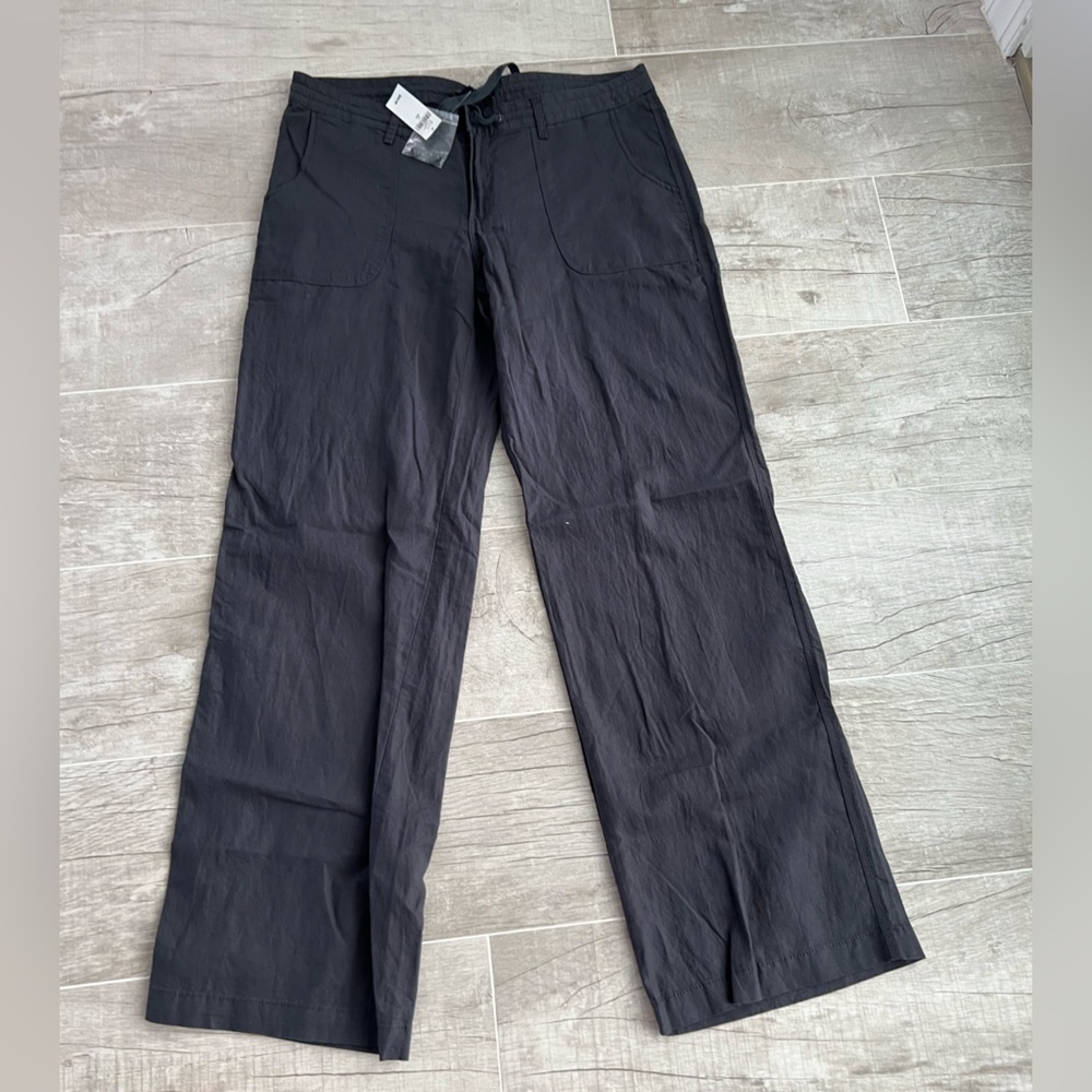 GAP Factory Charcoal LINEN Wide Leg Pants. SIZE 10 Reg